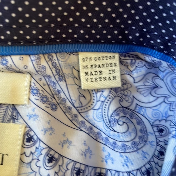 Mens Con.Struct Blue Flower Pattern Button Down Short Sleeve Shirt conxstruct - Picture 5 of 5